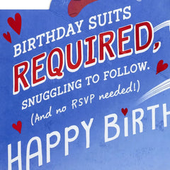 Birthday Suits Required Funny Pop-Up Birthday Card for Husband