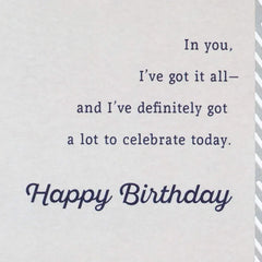 Because of You Birthday Card for Husband