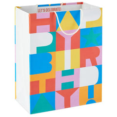 13" Color Block Large Birthday Gift Bag