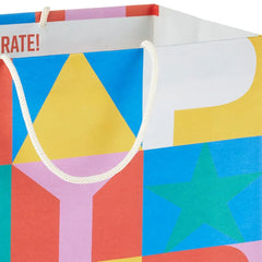 13" Color Block Large Birthday Gift Bag