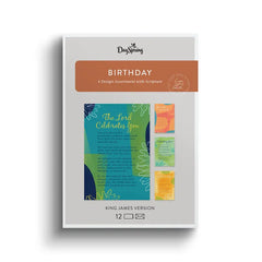 Colorful Collage Assorted Religious Birthday Cards, Box of 12