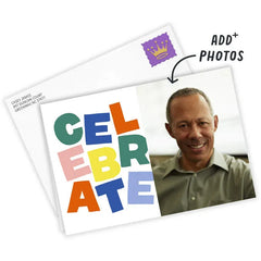 Bold Stacked Letters Custom Celebration Card