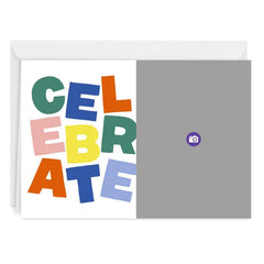 Bold Stacked Letters Custom Celebration Card