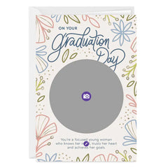 Hand-Drawn Flowers Custom Graduation Card for Her