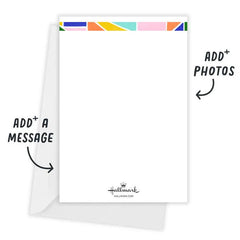 Colorful Geometric Border Flat Graduation Party Invitation
