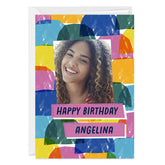 Colored Shapes Custom Birthday Card