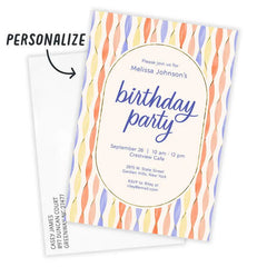 Party Streamers Flat Birthday Invitation