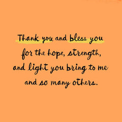 Grateful for Your Hope, Strength and Light Thank-You Card