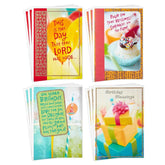 Colorful Assorted Religious Birthday Cards, Box of 12