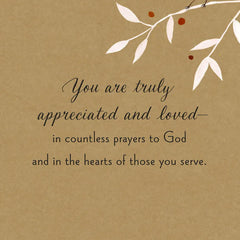 Truly Appreciated and Loved Religious Clergy Appreciation Card for Pastor and Family