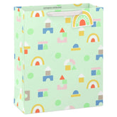 15.5" Building Blocks on Mint Extra-Large New Baby Gift Bag