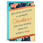 Thoughts of You Bring a Smile Birthday Card for Grandson