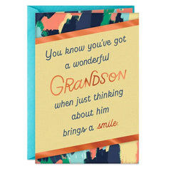 Thoughts of You Bring a Smile Birthday Card for Grandson