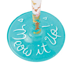 Lolita Meow It Up Handpainted Wine Glass, 15 oz.