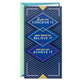 Believe, Conceive and Achieve It Money Holder Graduation Card