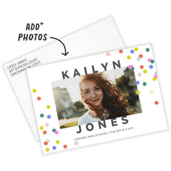 Colorful Confetti Dots Graduation Invitation