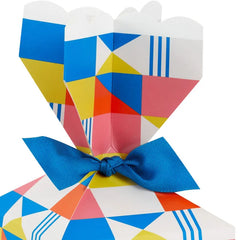 Colorful Geometric Vertical Treat Box With Ribbon Tie