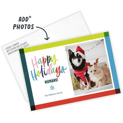 Colorful Lettering Flat Holiday Photo Card