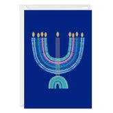 Colorful Menorah Custom Hanukkah Card