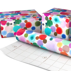 Watercolor Dots Wrapping Paper Roll, 20 sq. ft.