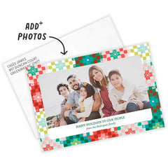 Colorful Patchwork Quilt Flat Holiday Photo Card