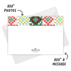 Colorful Patchwork Quilt Flat Holiday Photo Card
