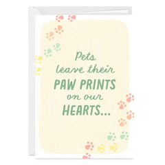 Beloved Paw Prints Custom Pet Sympathy Card