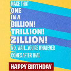 You're One in a Zillion and More Birthday Card for Grandson