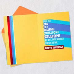You're One in a Zillion and More Birthday Card for Grandson
