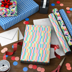 Springtime Brights 3-Pack Assorted Wrapping Paper Mini Roll Bundle, 45 sq. ft. total