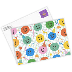 Colorful Smiley Faces Custom Birthday Card