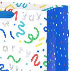 15.5" Colorful Squiggles and Party Vibes Extra-Large Gift Bag