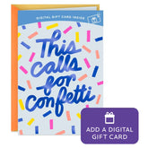 This Calls for Confetti Gift Card Greeting Birthday Card
