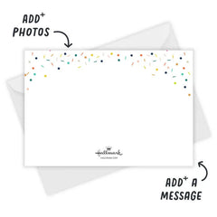 Party Time Confetti Flat Graduation Party Invitation