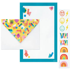 Confetti Collage Stationery Set With Stickers, Pack of 40