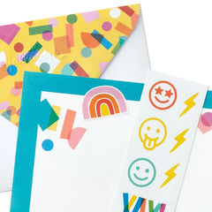 Confetti Collage Stationery Set With Stickers, Pack of 40
