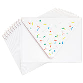 Confetti on White Designed Envelopes, Pack of 10