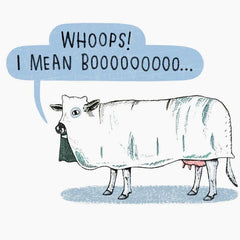 Mooing Ghost Cow Funny Halloween Card
