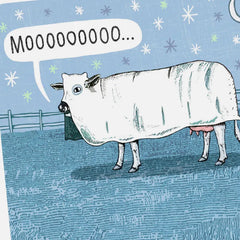 Mooing Ghost Cow Funny Halloween Card