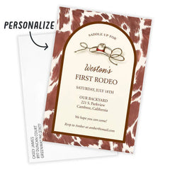 Saddle Up Western Flat Birthday Invitation
