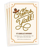 Cheers Y'all! Flat Birthday Invitation
