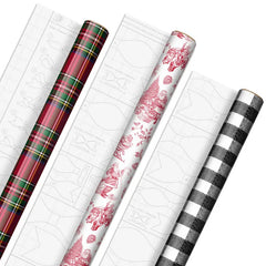 Cozy Christmas 3-Pack Wrapping Paper Assortment, 120 sq. ft.