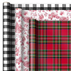 Cozy Christmas 3-Pack Wrapping Paper Assortment, 120 sq. ft.