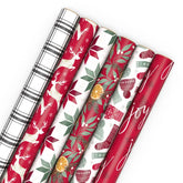 Cozy Patterns 6-Pack Assorted Holiday Wrapping Paper Roll Bundle, 150 sq. ft. total
