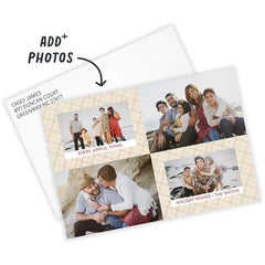 Cream Plaid Flat Photo Card