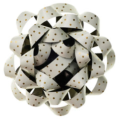 4.6" Gold Dots on Cream Gift Bow