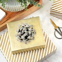 4.6" Gold Dots on Cream Gift Bow