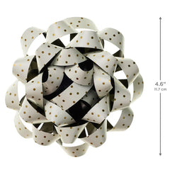 4.6" Gold Dots on Cream Gift Bow