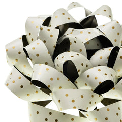 4.6" Gold Dots on Cream Gift Bow