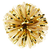 5" Ivory and Gold Metallic Pom-Pom Gift Bow